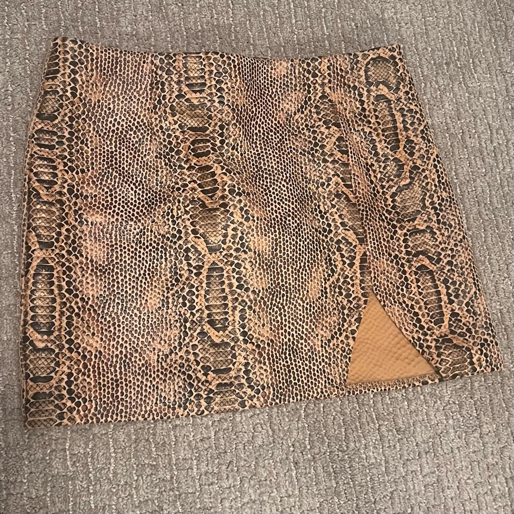 Akira Snake Print Mini Skirt
